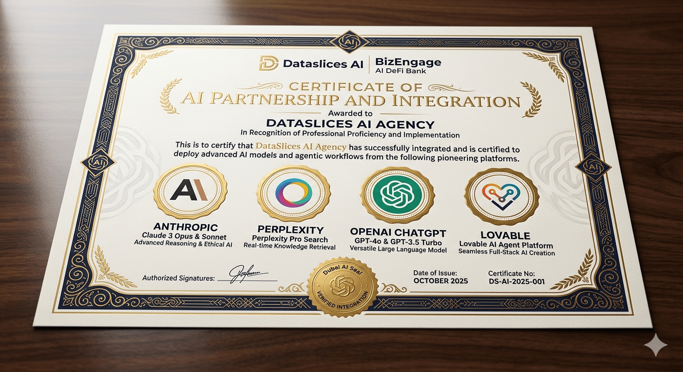 DataSlices AI Partnership Certificate
